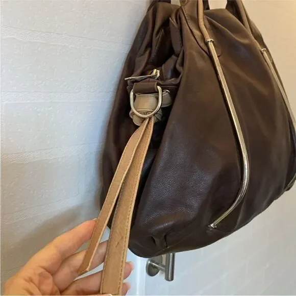 Renato Angi Elegant Brown Leather Tote Bag